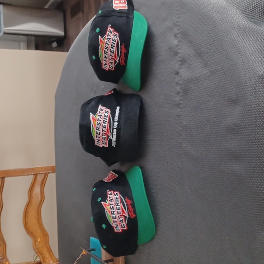 Lot of 3 Nascar Interstate Batteries Bobby Labonte Hats